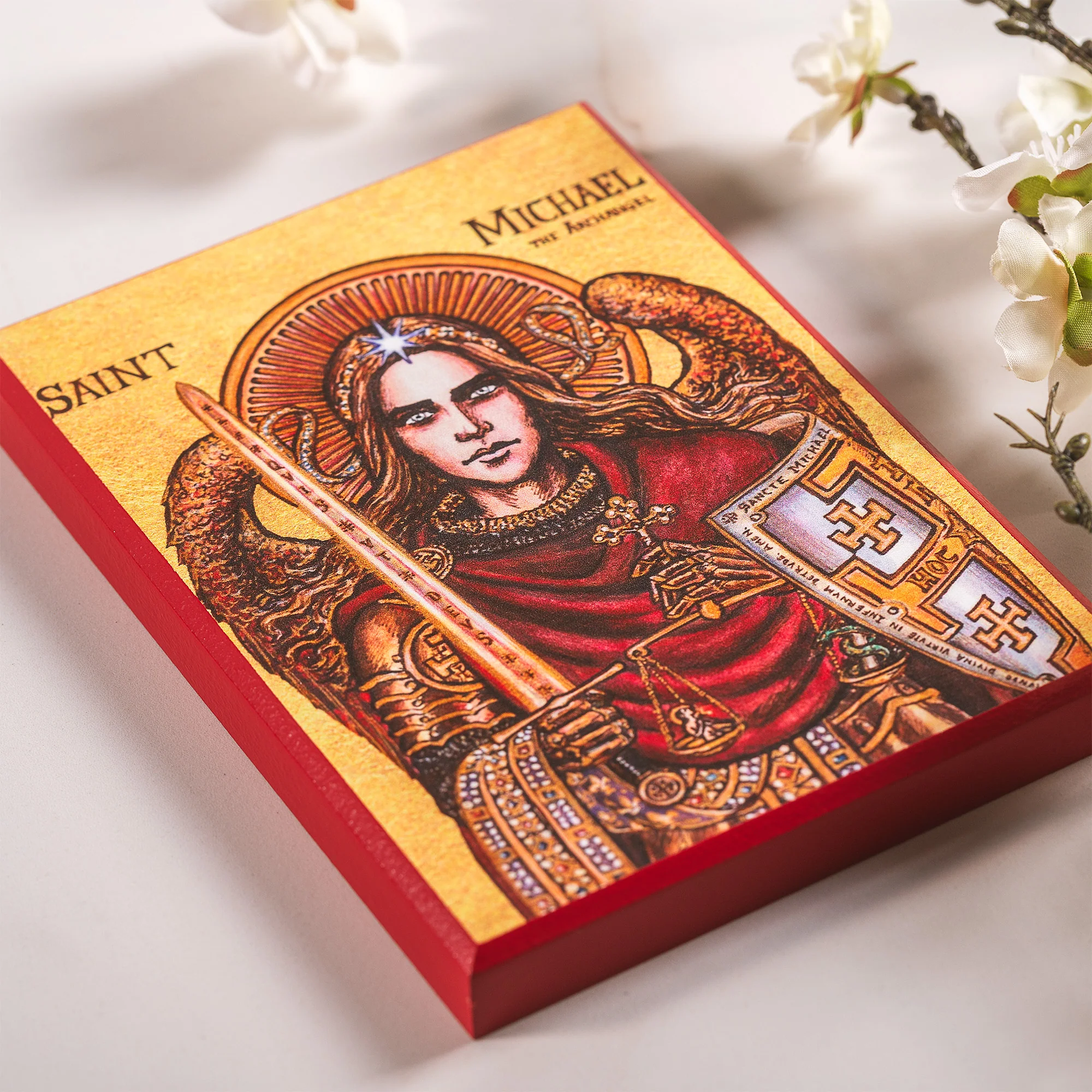 St. Michael the Archangel Modern Icon Plaque - 5" x 7" - Image 4