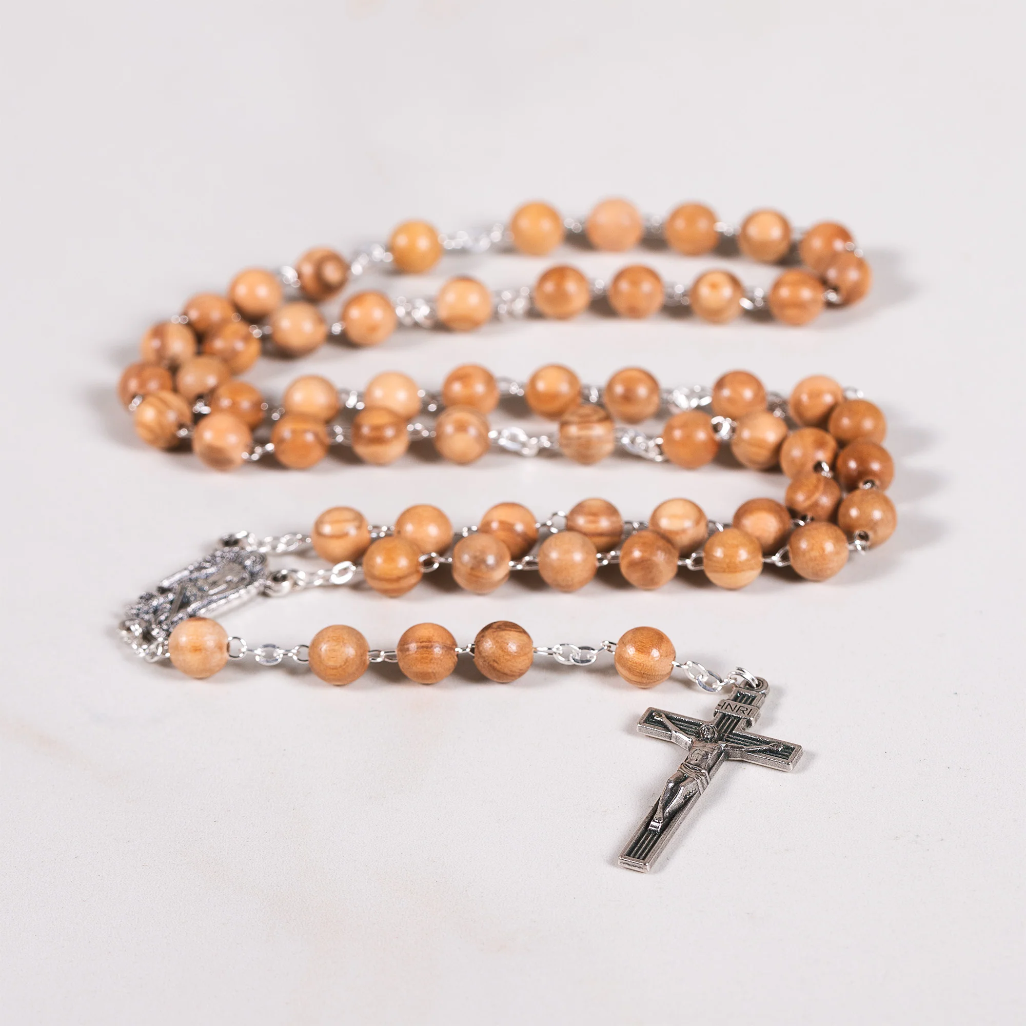 St. Michael the Warrior Olive Wood Rosary - Image 2
