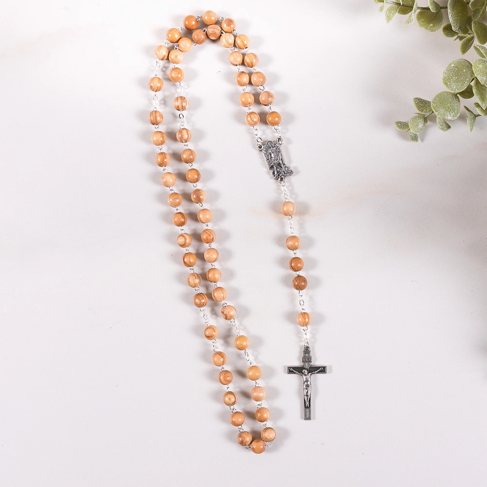 St. Michael the Warrior Olive Wood Rosary - Image 4