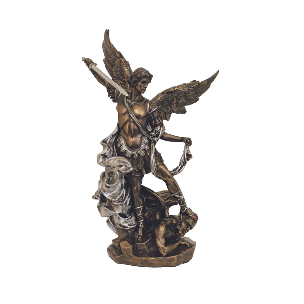 St. Michael Victorious Cold Cast Bronze Statue - 9"
