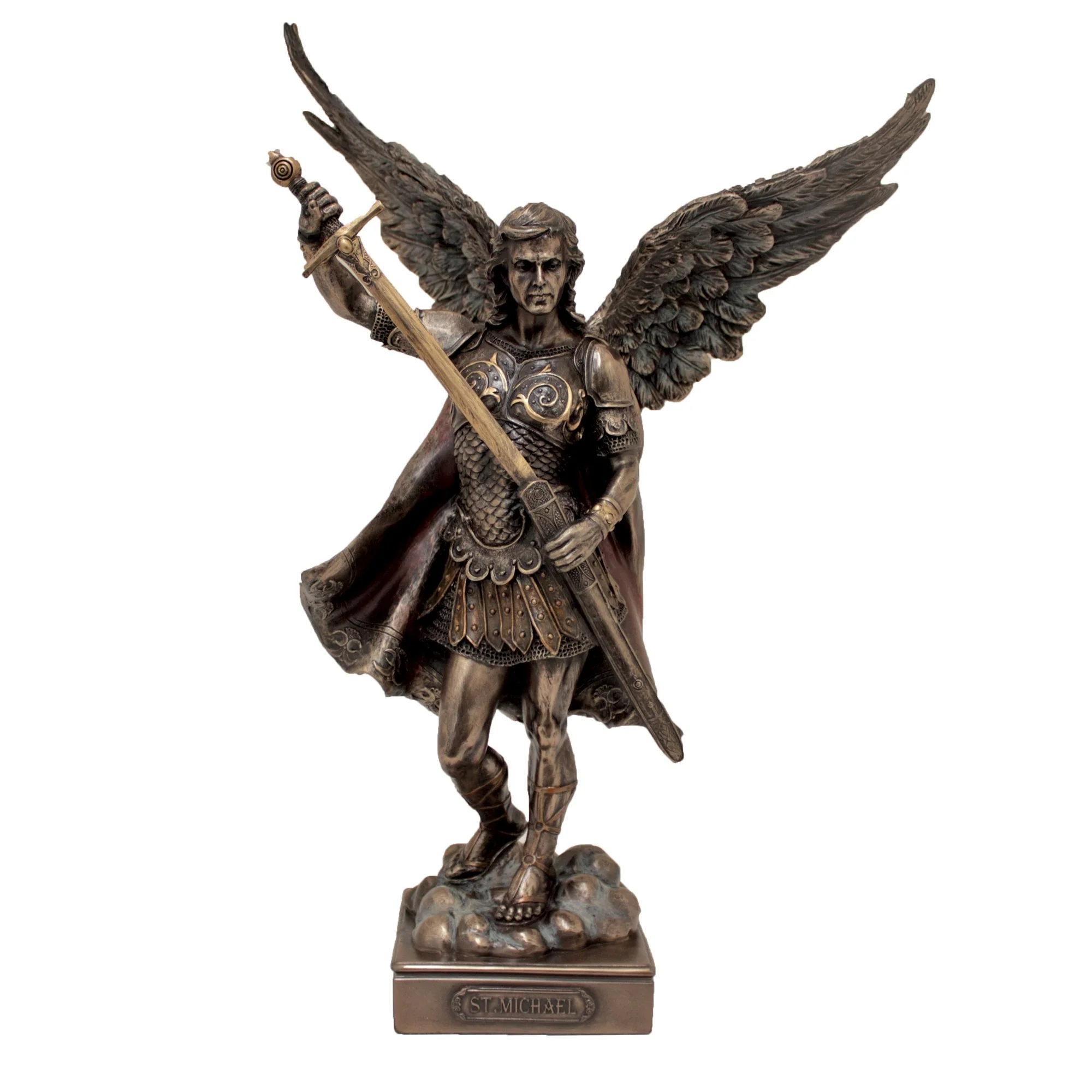 St. Michael W/O Devil Statue 13.5'' - Image 2