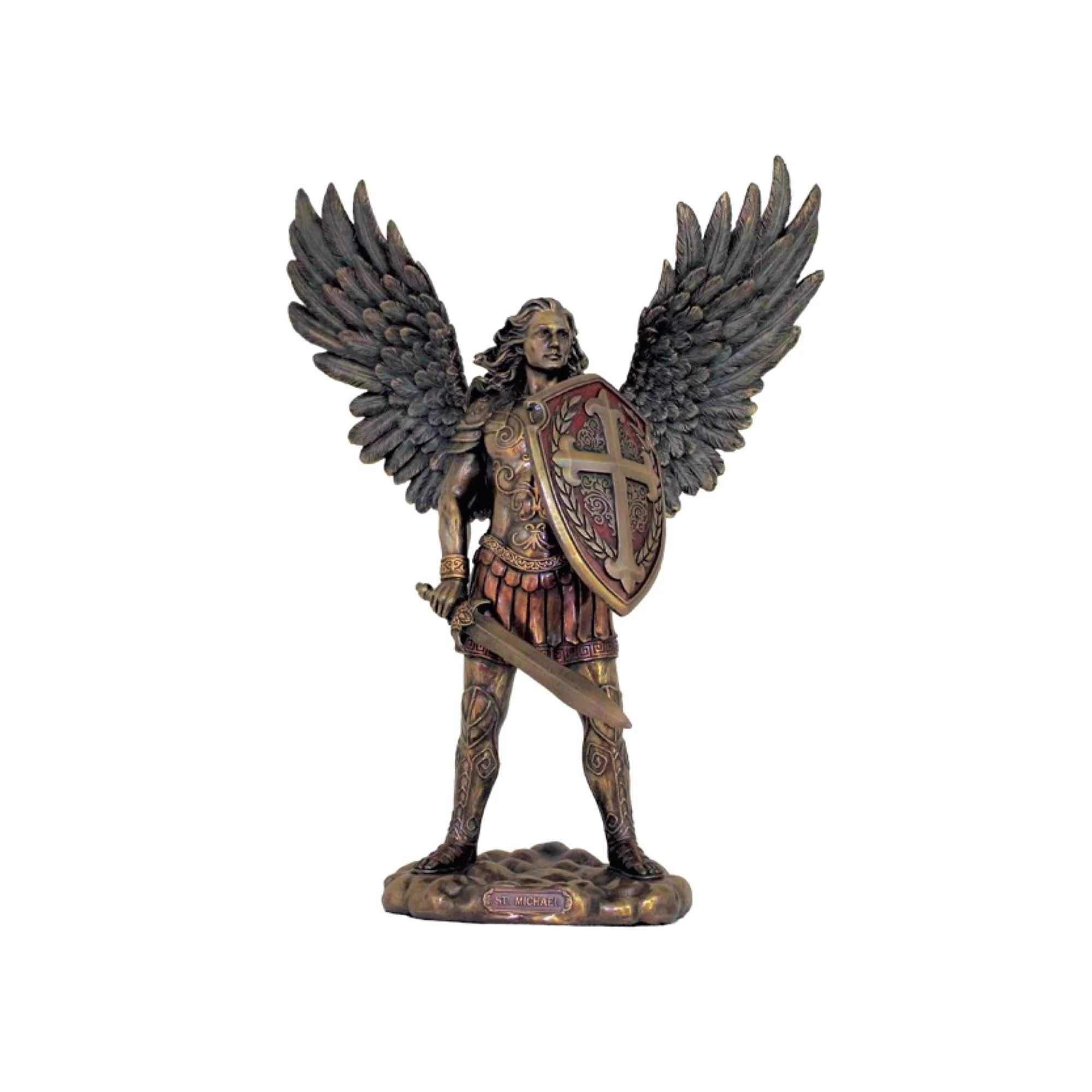 St. Michael with Shield Statue - 11" - Image 2