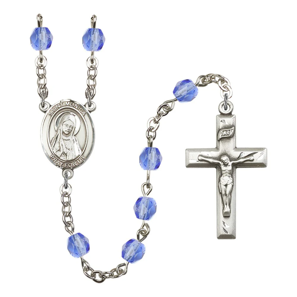 St. Monica Blue September Rosary 6mm