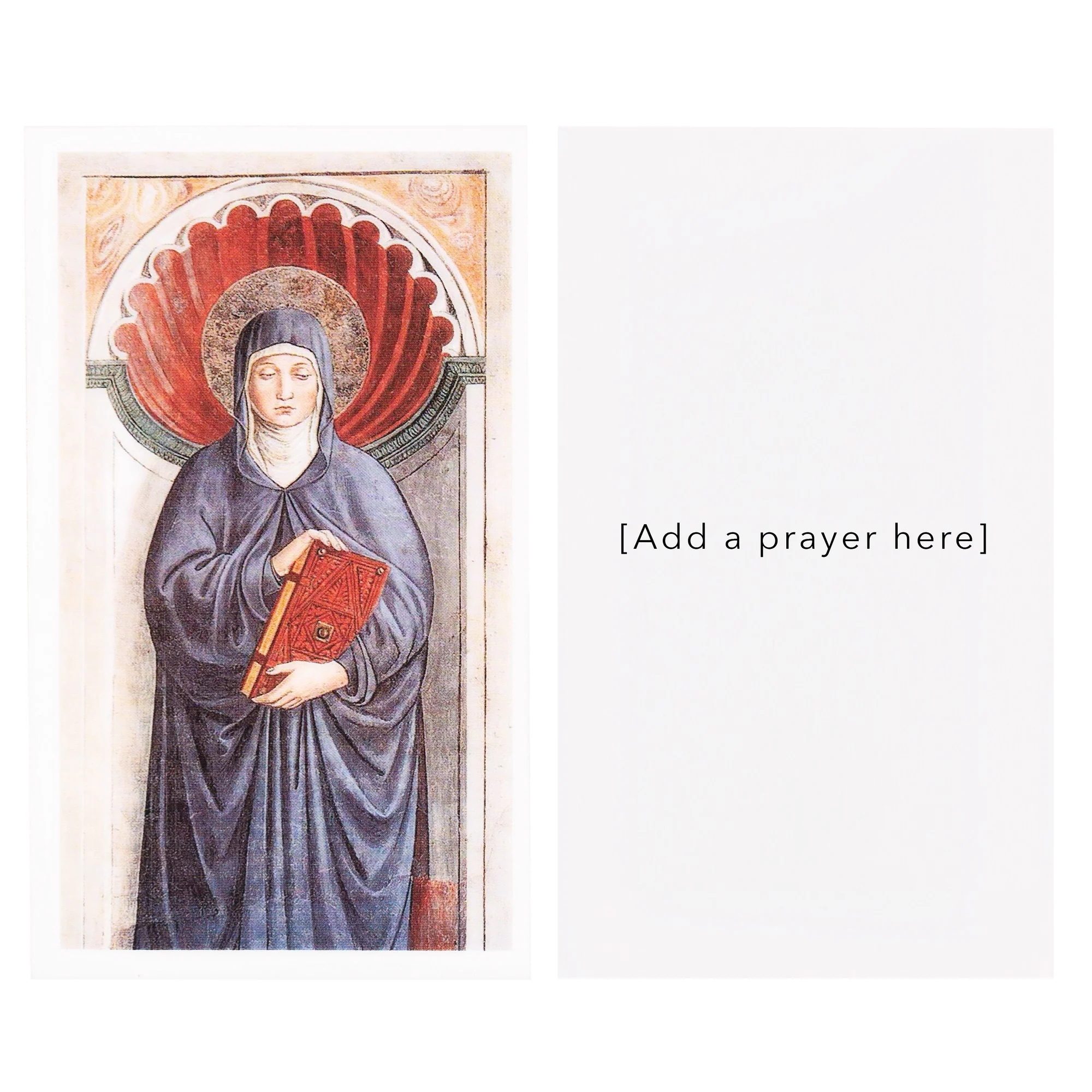 Laminated St. Monica Fresco Personalized Prayer Cards - Image 2