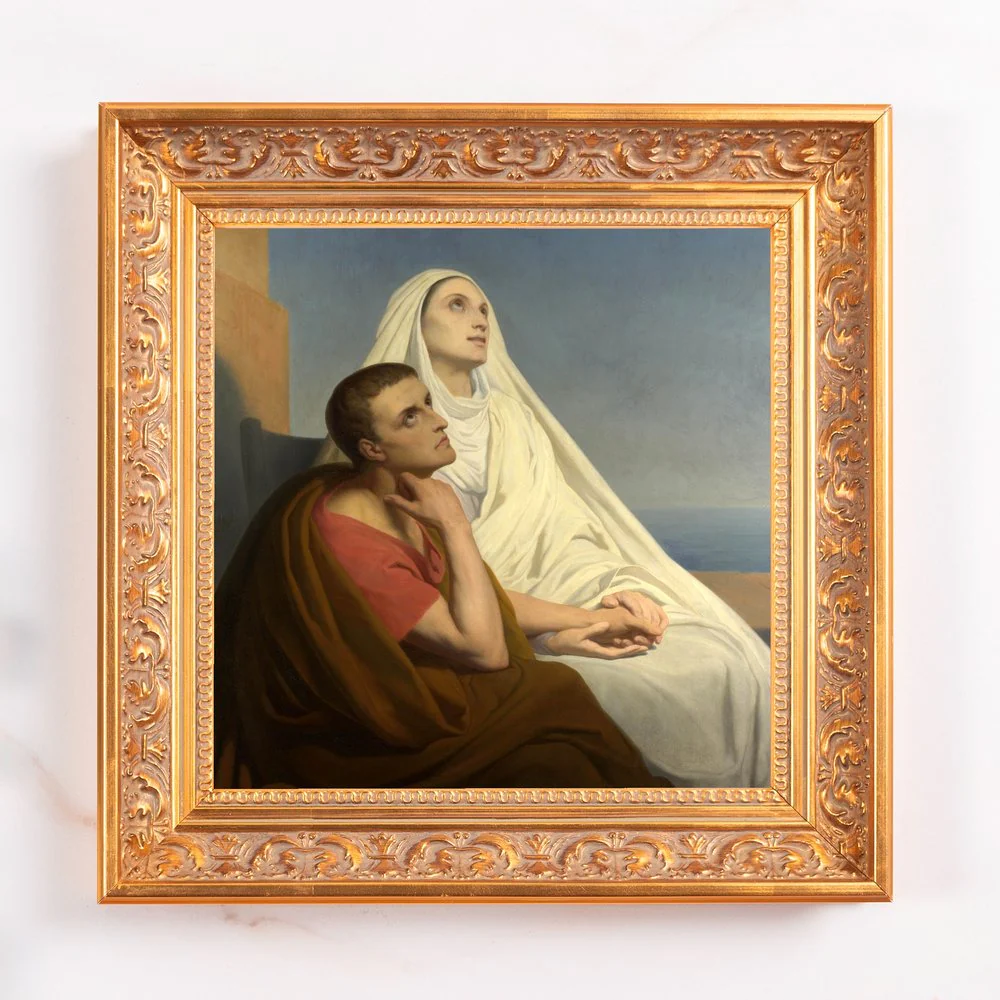 St. Monica & St. Augustine Framed Canvas - Sacred Mini Collection - Image 2