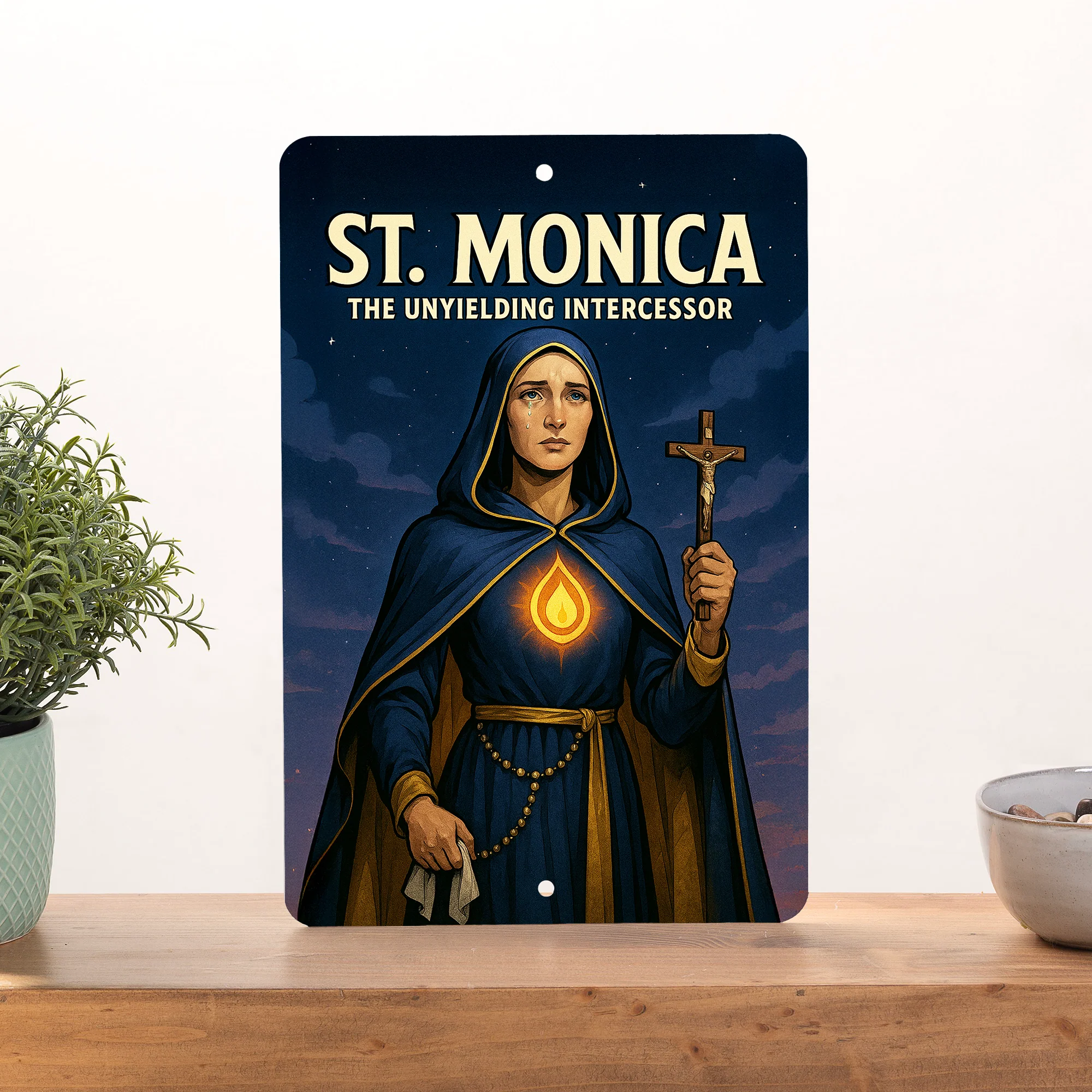 St. Monica Superhero Tin Sign - Image 3