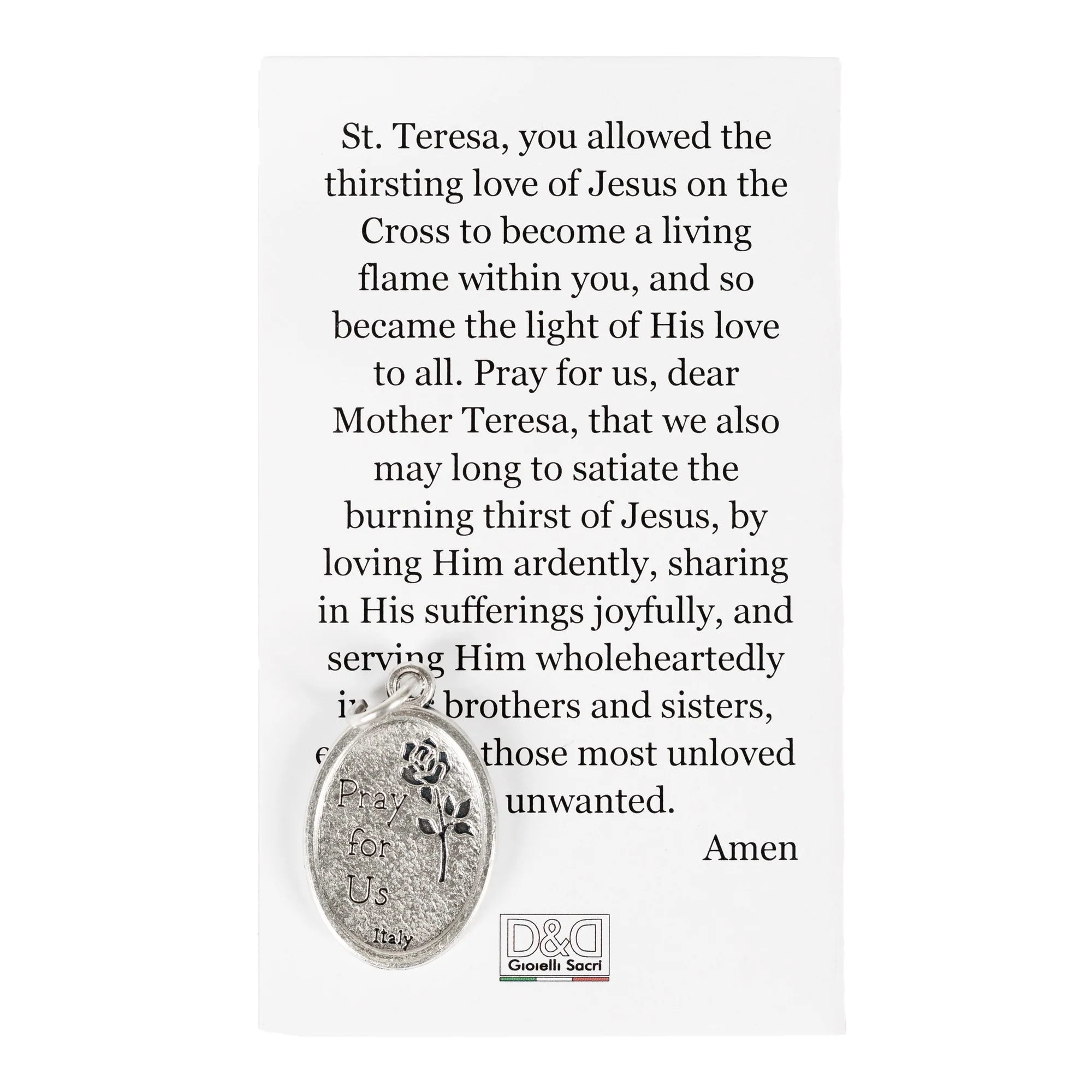 St. Mother Teresa Medal and Prayer Card - Image 2