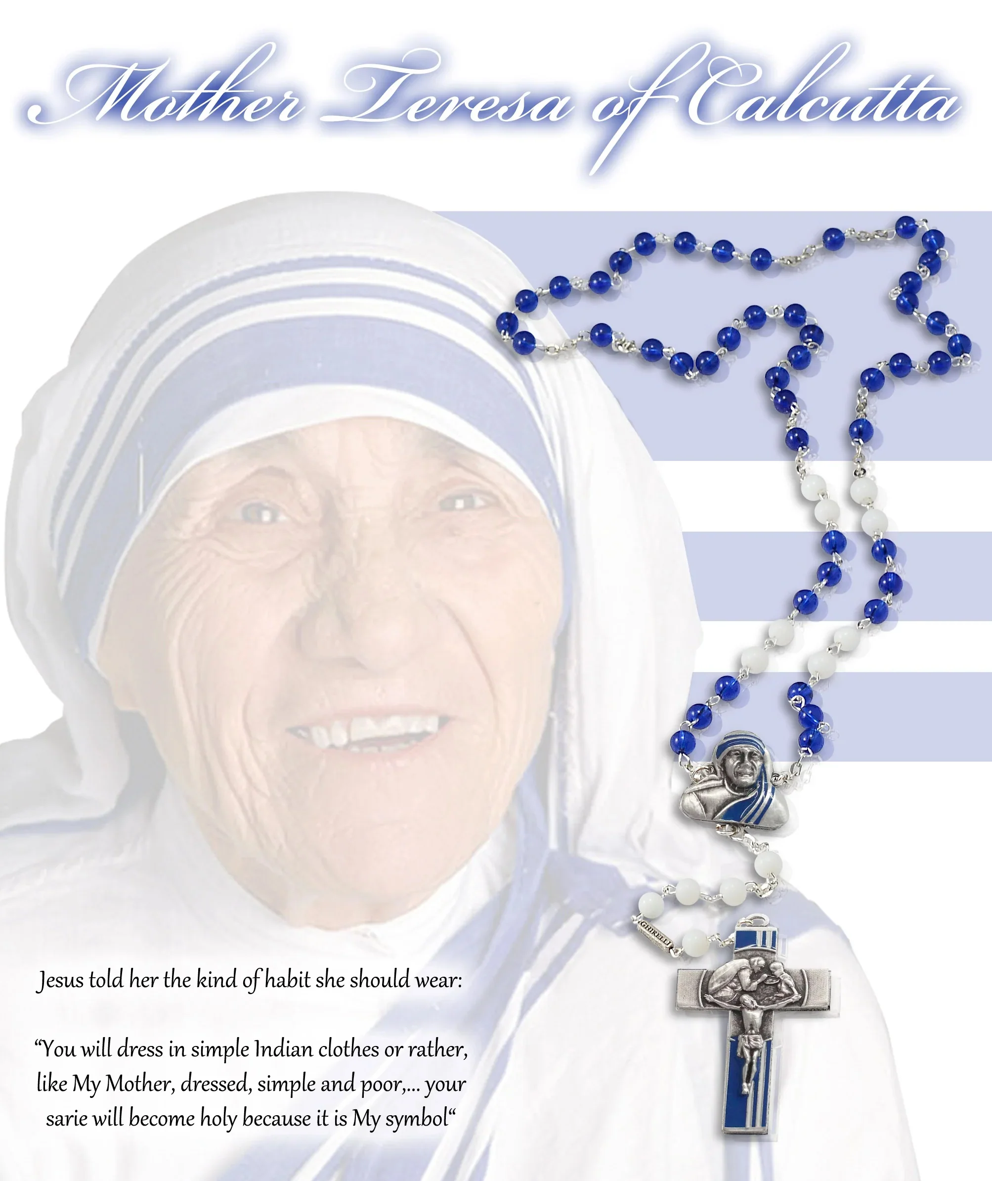 St. Mother Teresa of Calcutta Bohemian Glass Rosary - Image 4
