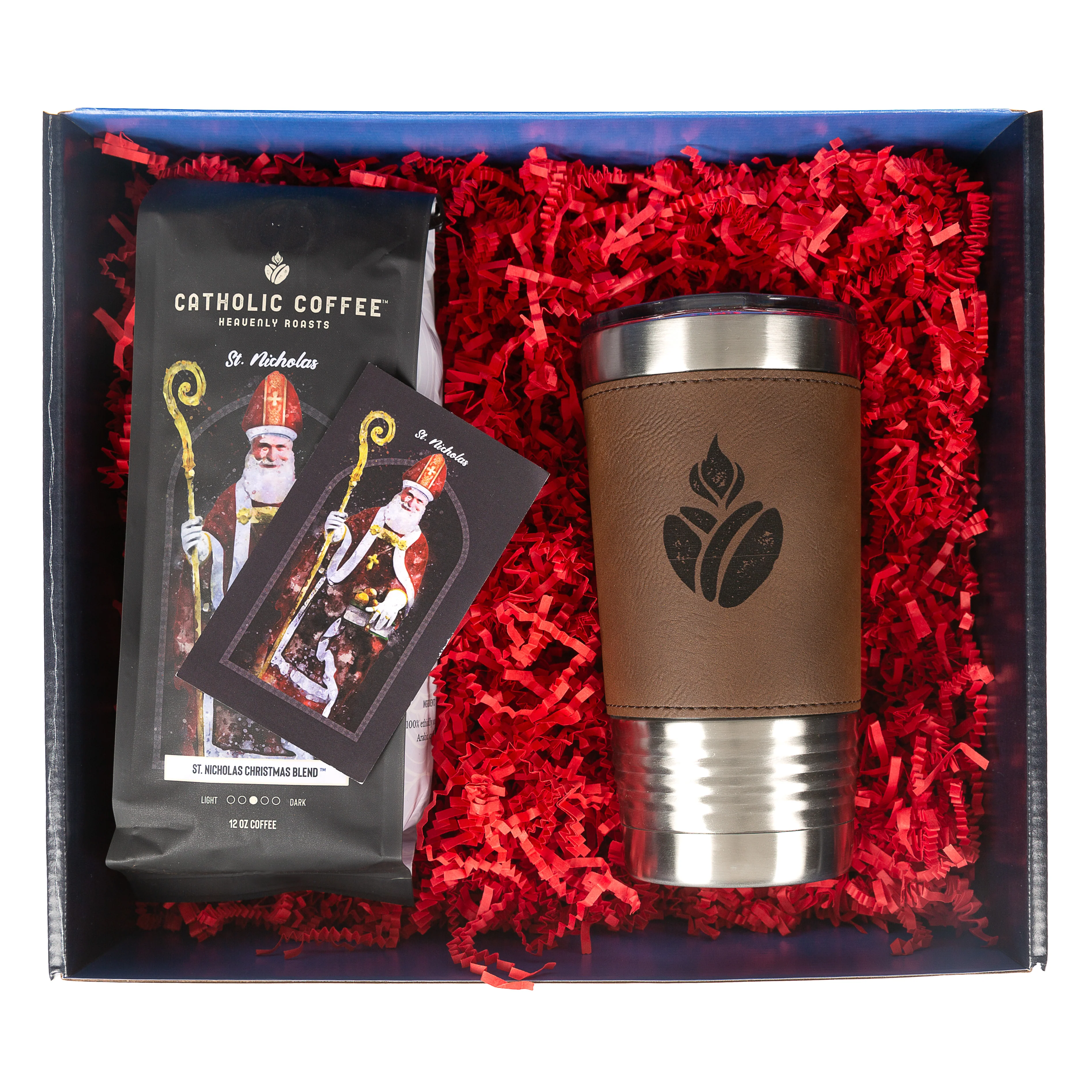 St. Nicholas Coffee & Leather Tumbler Gift Set - Image 3