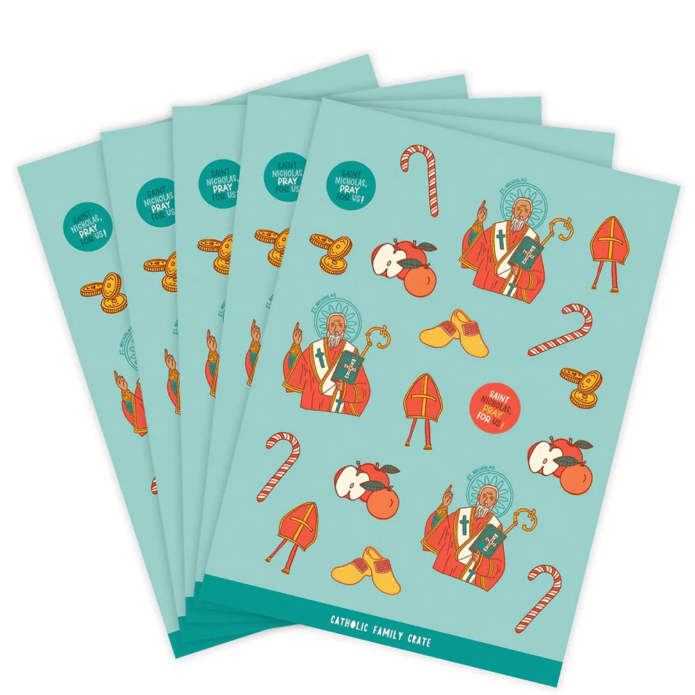 St. Nicholas Sticker Sheets - Pack of 5
