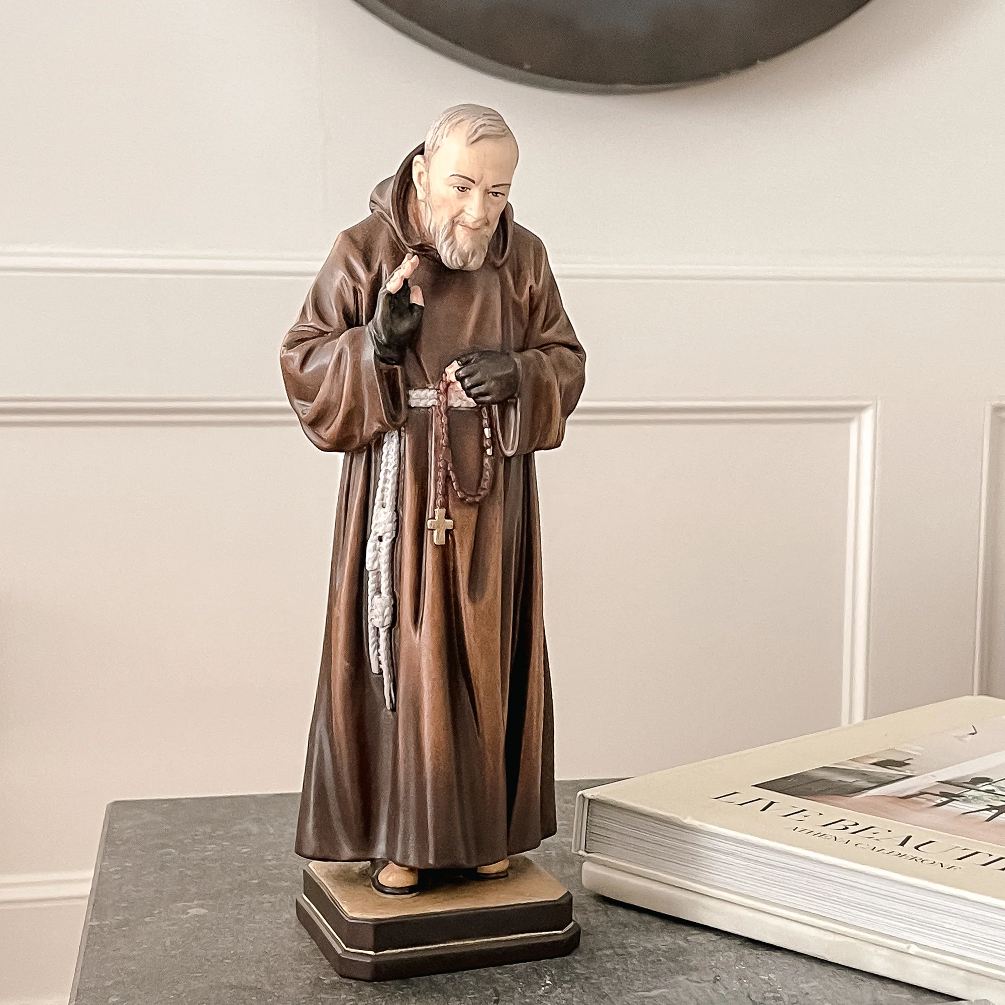St. Padre Pio Hand Made Italian Statue - 12" - Image 2