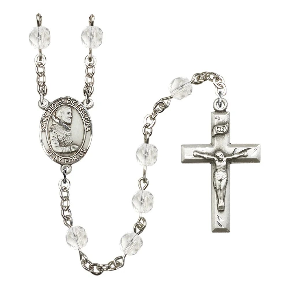 St. Padre Pio of Pietrelcina Crystal Birthstone Rosary - Multiple Birthstones - Image 11