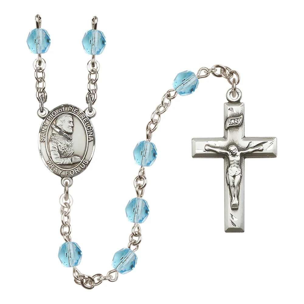 St. Padre Pio of Pietrelcina Crystal Birthstone Rosary - Multiple Birthstones - Image 3