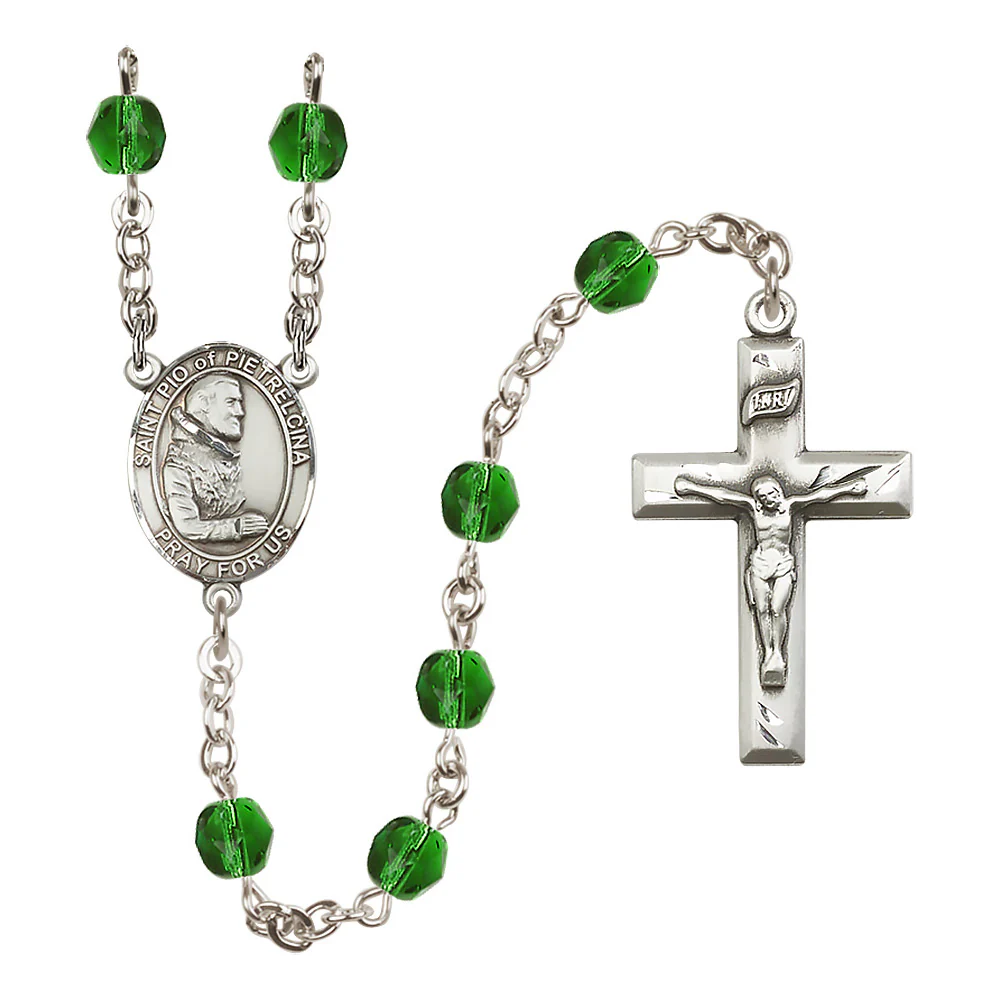 St. Padre Pio of Pietrelcina Crystal Birthstone Rosary - Multiple Birthstones - Image 4