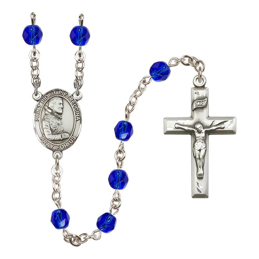 St. Padre Pio of Pietrelcina Crystal Birthstone Rosary - Multiple Birthstones - Image 8