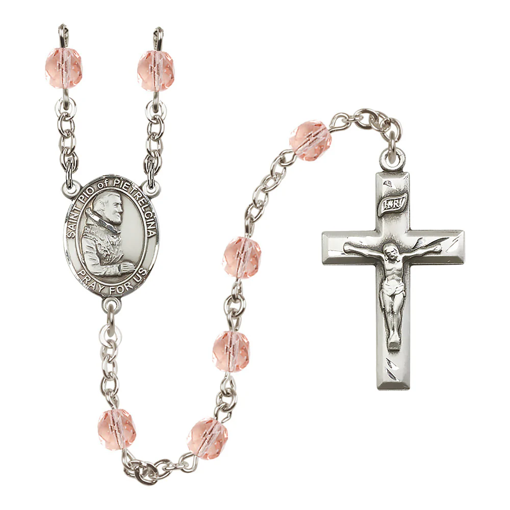 St. Padre Pio of Pietrelcina Crystal Birthstone Rosary - Multiple Birthstones - Image 9