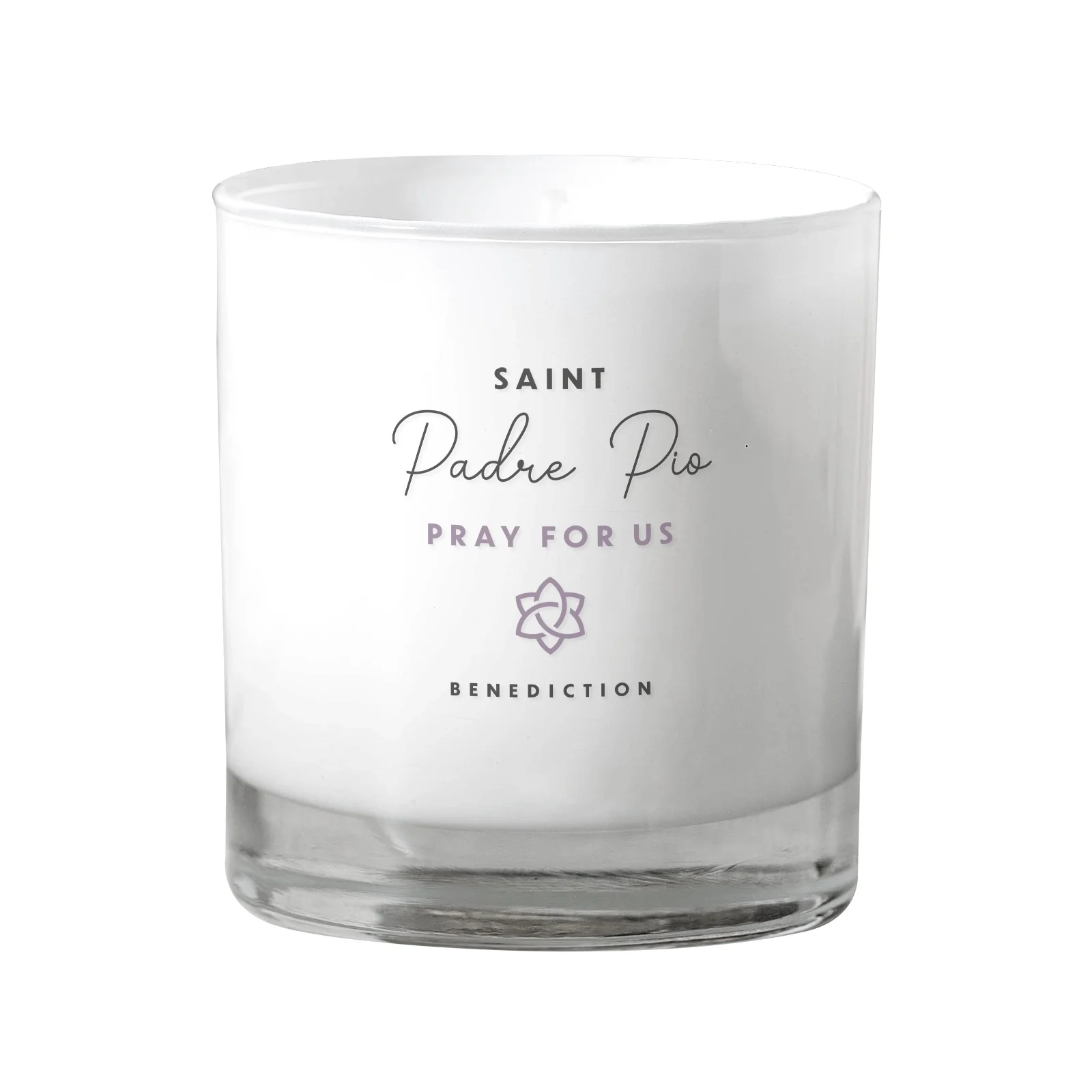 St. Padre Pio White Candle - Image 2