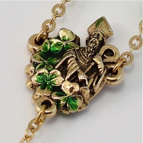 St. Patrick Gold Plated Rosary - Image 3