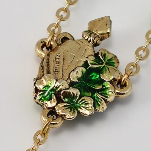 St. Patrick Gold Plated Rosary - Image 4