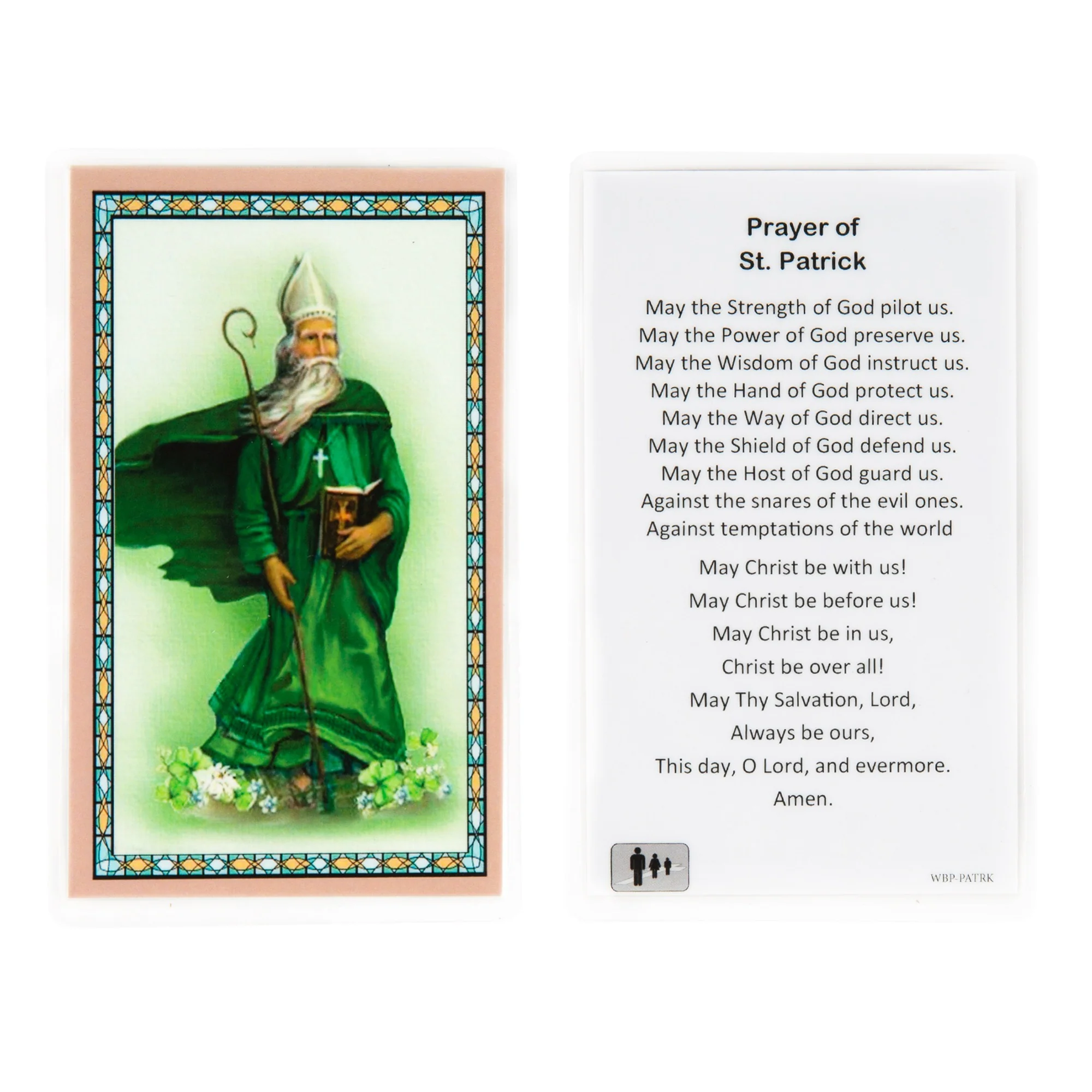 St. Patrick Patron Saint Prayer Card w/ Medal - Image 2