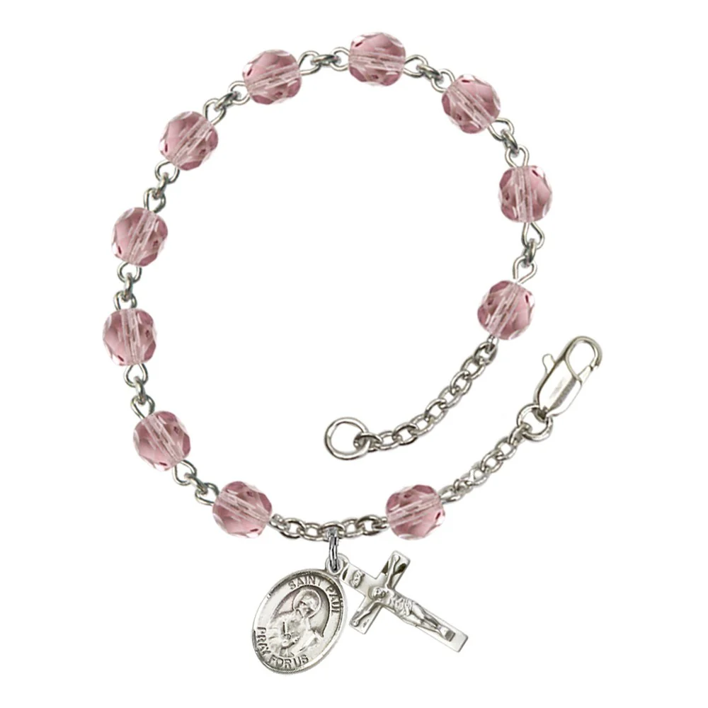 St. Paul The Apostle Crystal Birthstone Rosary Bracelet - Multiple Birthstones - Image 11