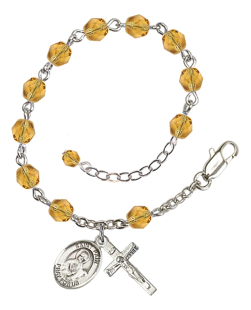 St. Paul The Apostle Crystal Birthstone Rosary Bracelet - Multiple Birthstones - Image 12
