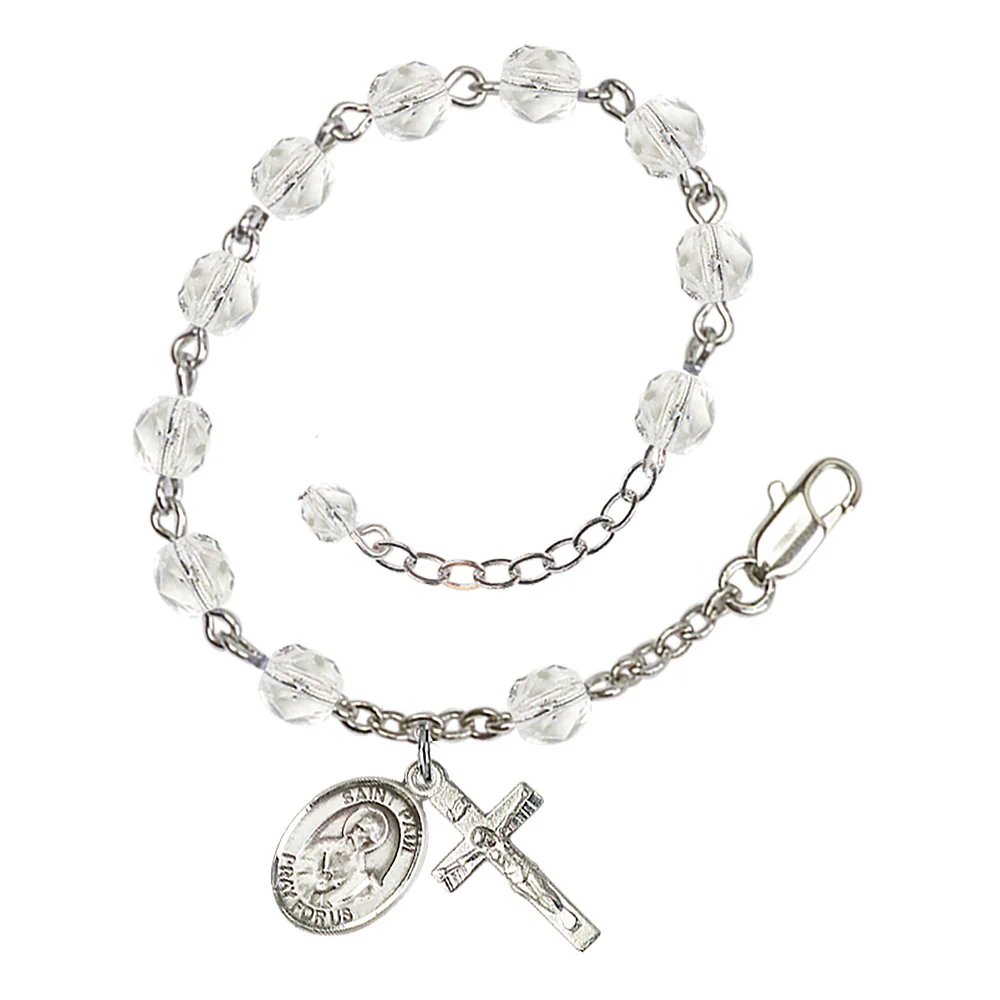 St. Paul The Apostle Crystal Birthstone Rosary Bracelet - Multiple Birthstones - Image 3