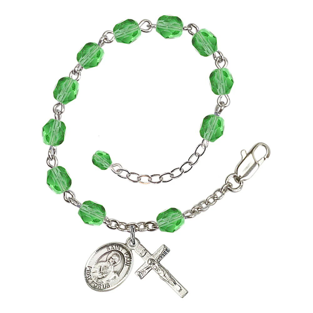 St. Paul The Apostle Crystal Birthstone Rosary Bracelet - Multiple Birthstones - Image 6