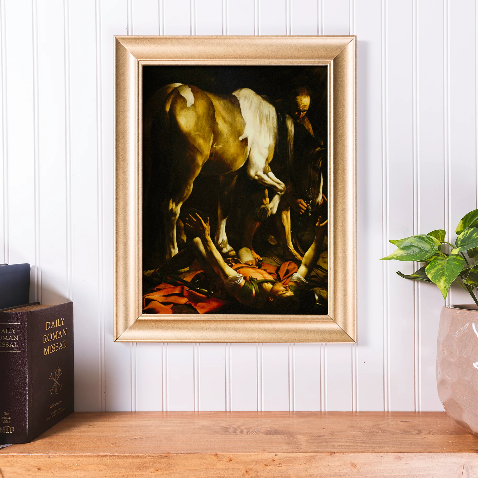 St. Paul's Conversion Antique Gold Framed Print - Multiple Sizes