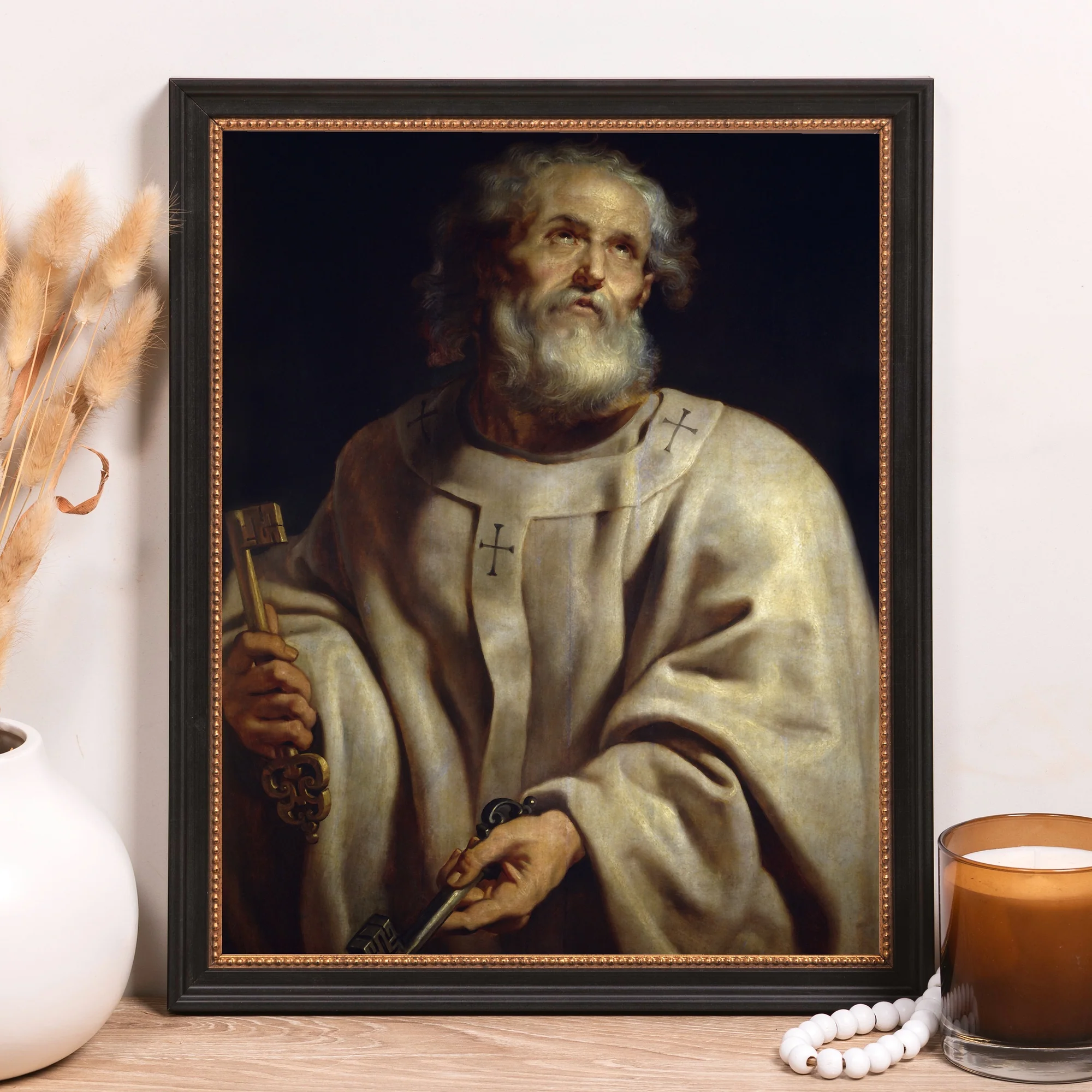 St. Peter as Pope Framed Canvas by Rubens - Sacred Classics Collection - Image 10