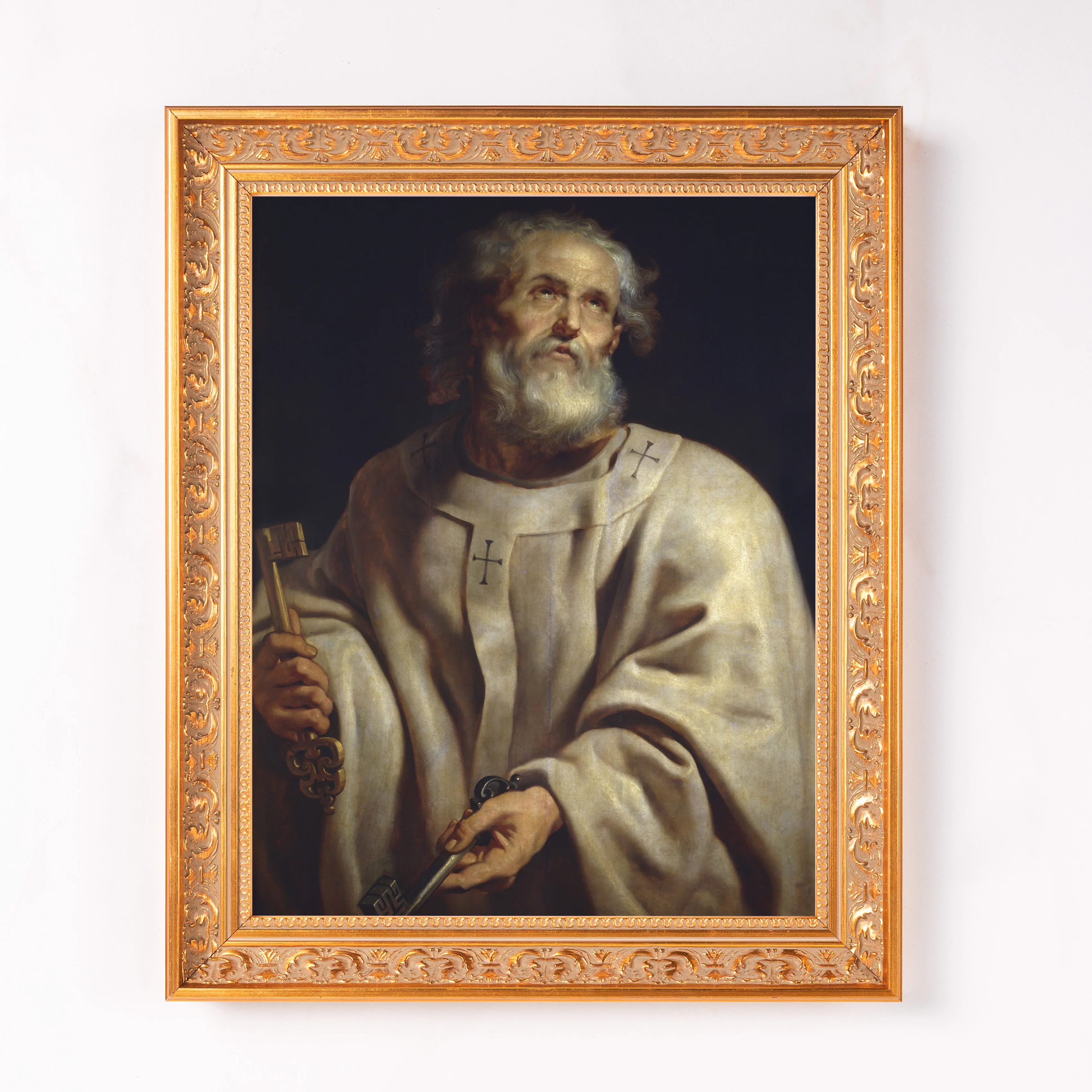St. Peter as Pope Framed Canvas by Rubens - Sacred Classics Collection - Image 2