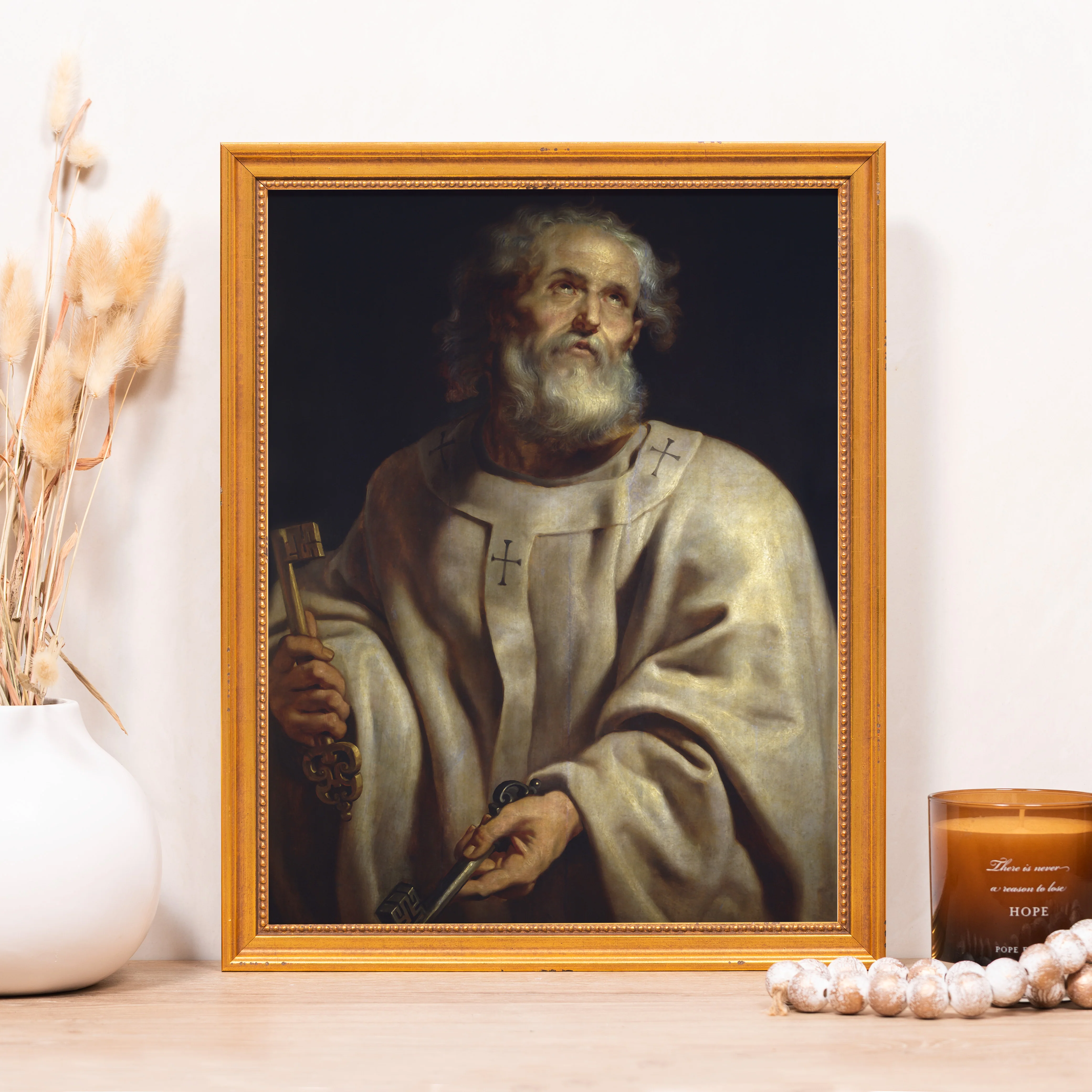 St. Peter as Pope Framed Canvas by Rubens - Sacred Classics Collection - Image 4