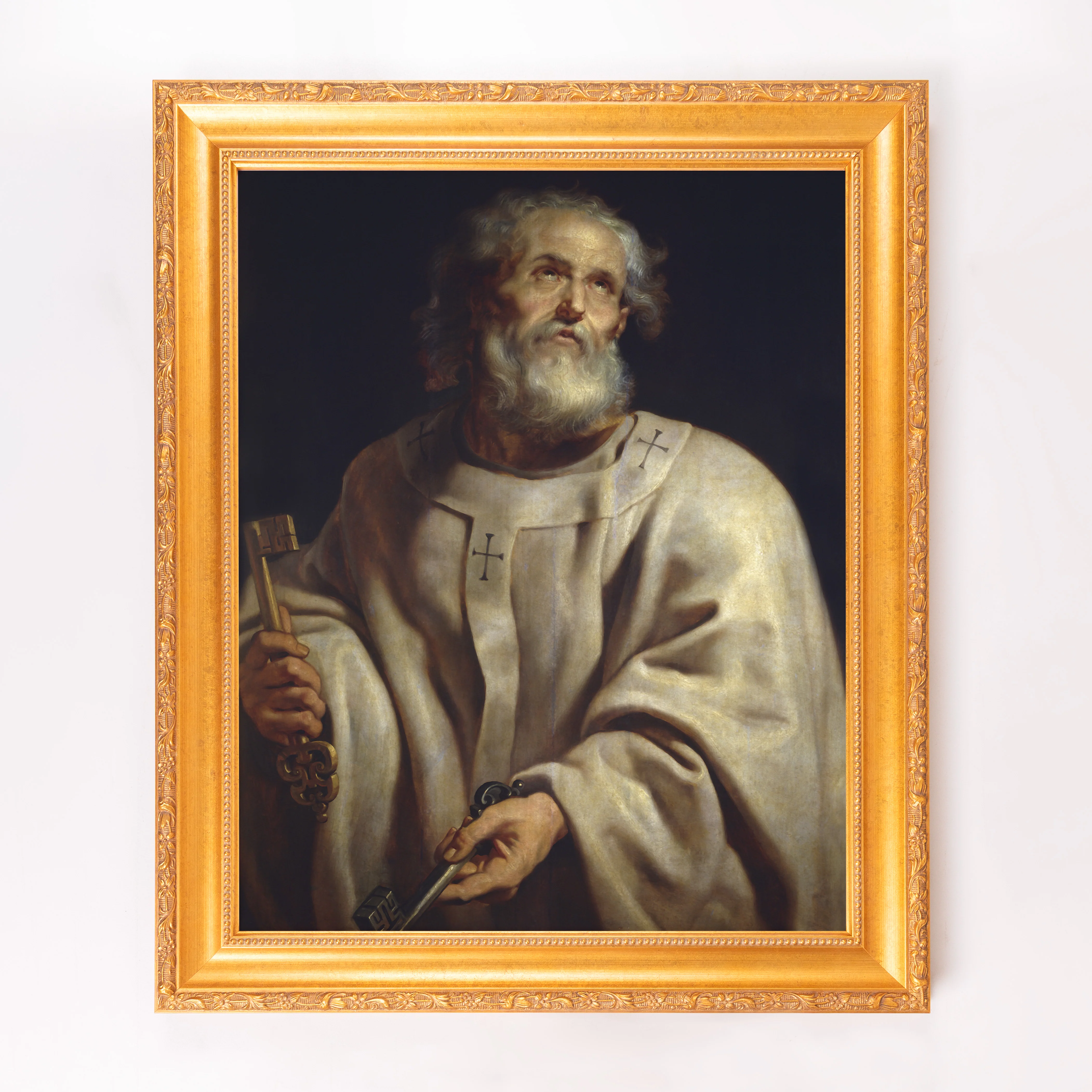 St. Peter as Pope Framed Canvas by Rubens - Sacred Signature Collection - Image 5