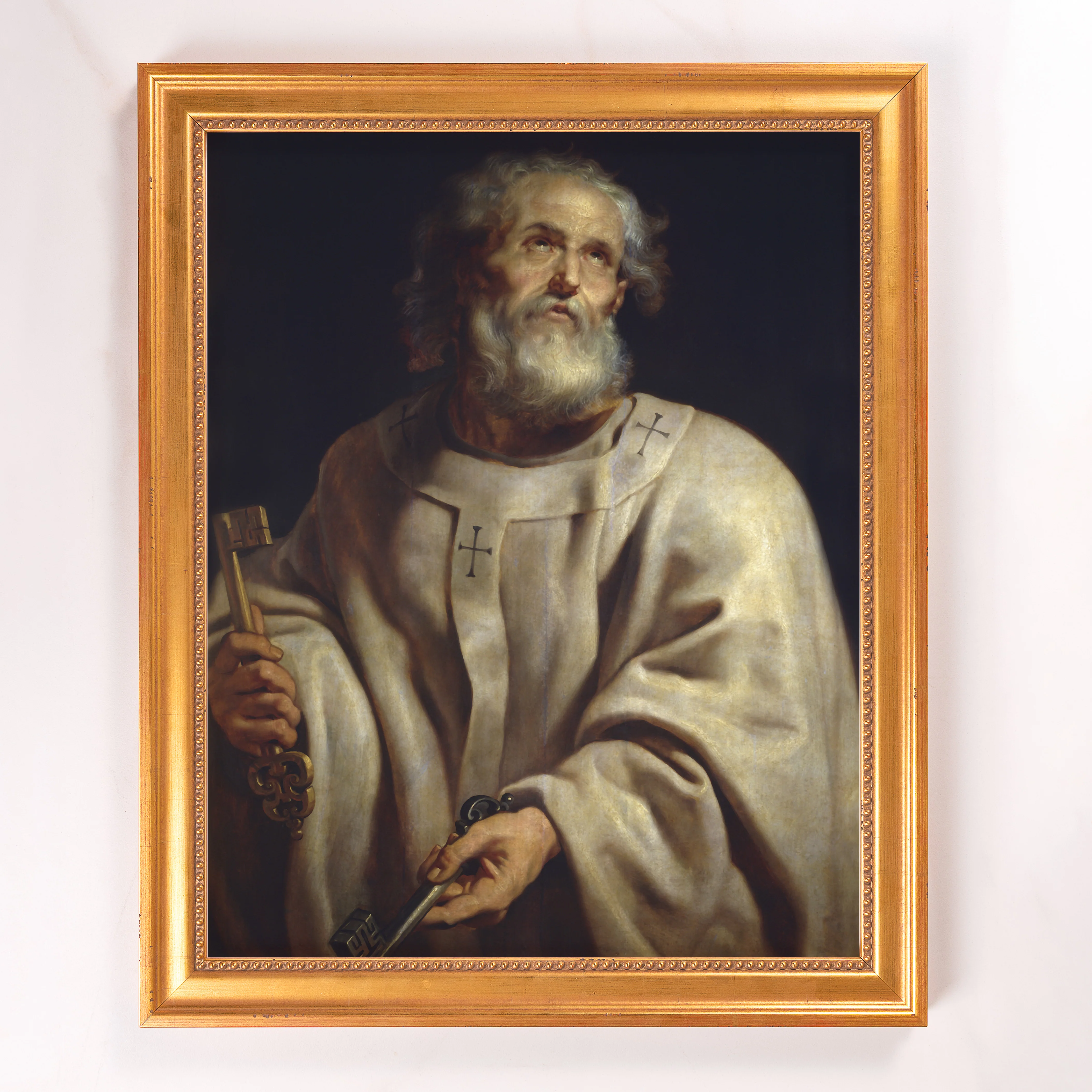 St. Peter as Pope Framed Canvas by Rubens - Sacred Signature Collection - Image 8