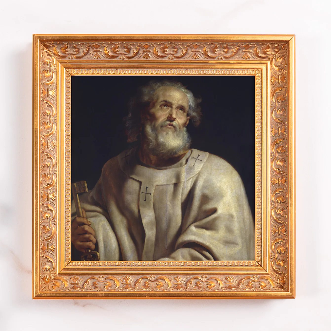 St. Peter as Pope Framed Canvas - Sacred Mini Collection - Image 3