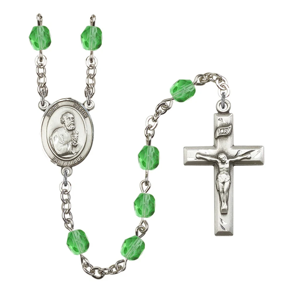 St. Peter The Apostle Green August Rosary 6mm