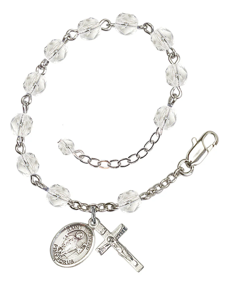 St. Richard Crystal April Rosary Bracelet 6mm