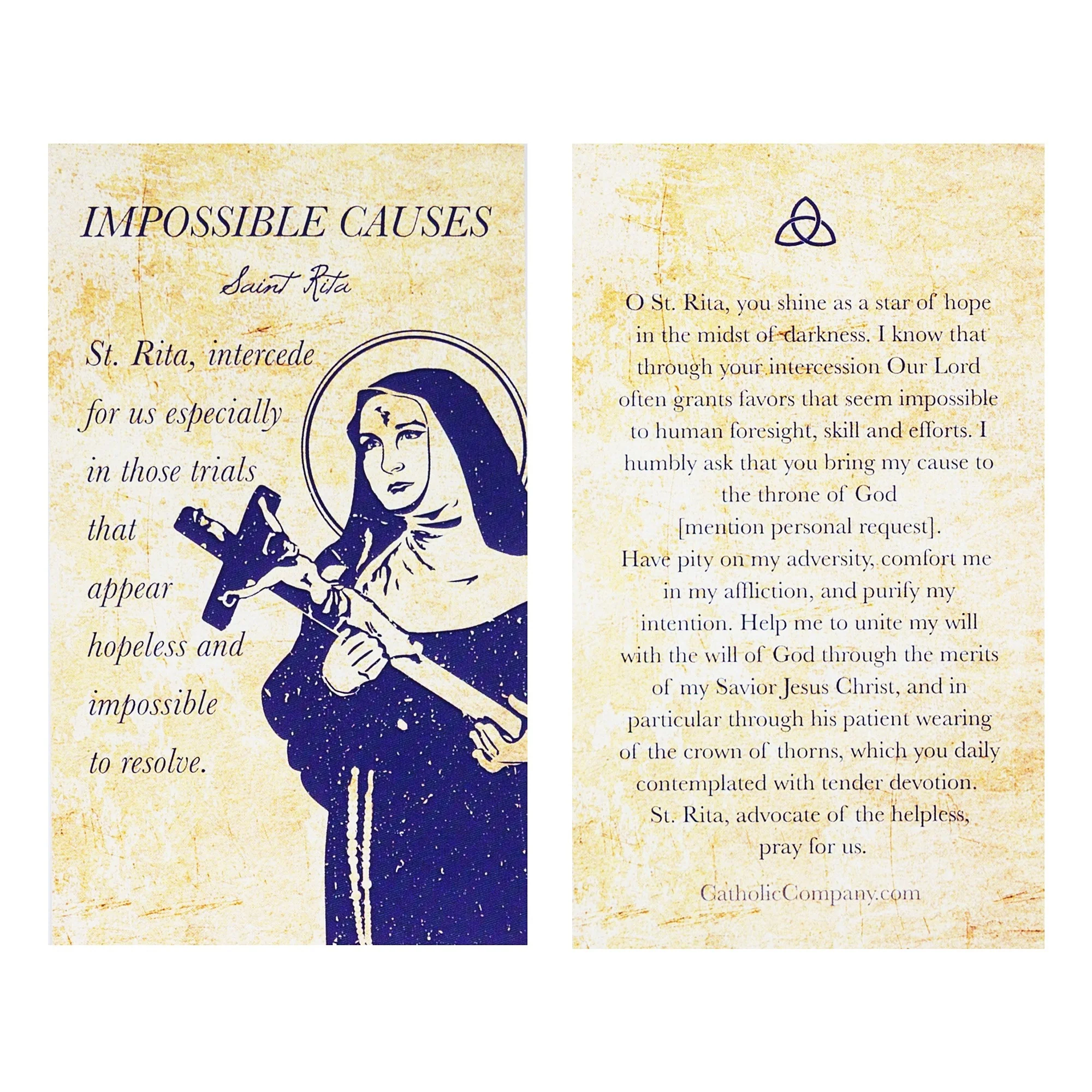 St. Rita - Impossible Causes Prayer Card - Image 2