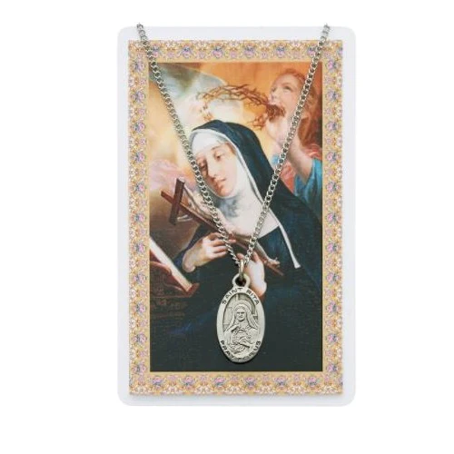 St. Rita Patron Saint Prayer Card w/ Medal