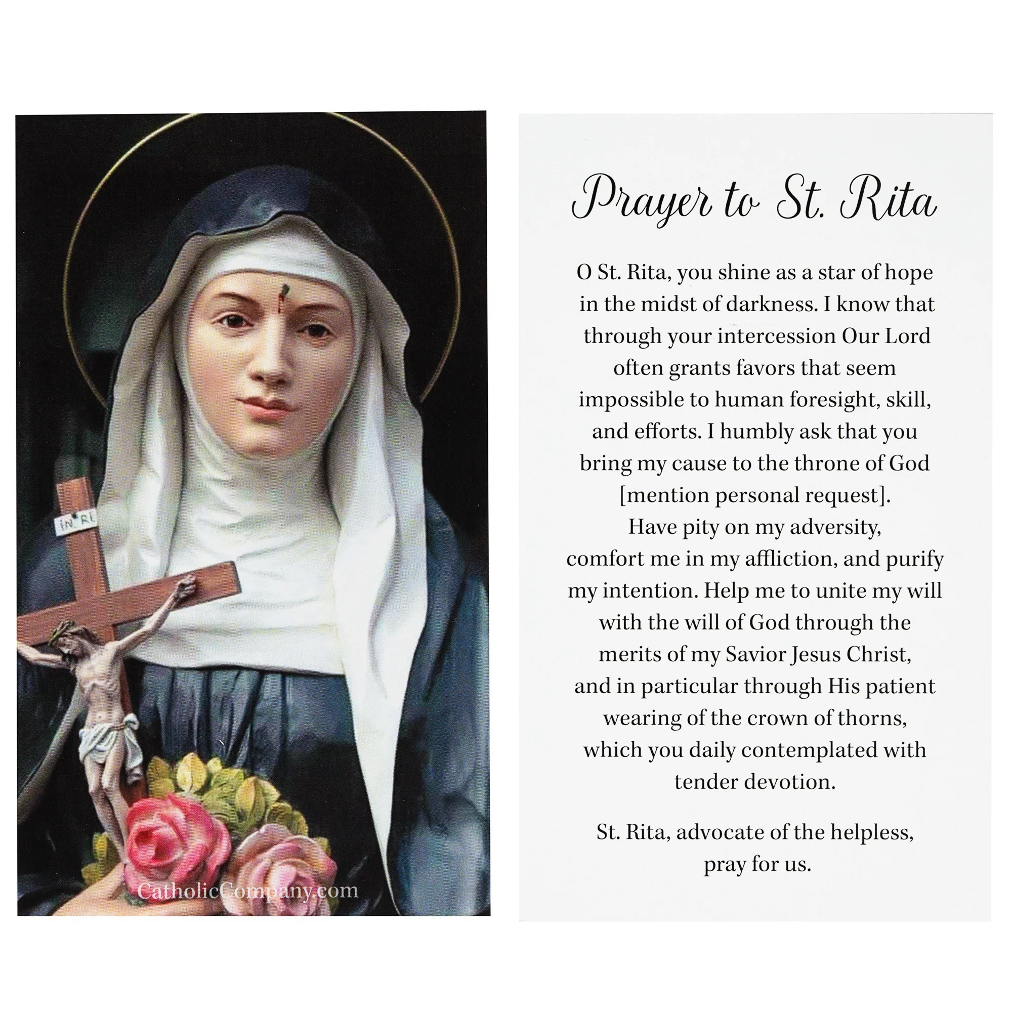 St. Rita Prayer Card - 1230095 - Image 2