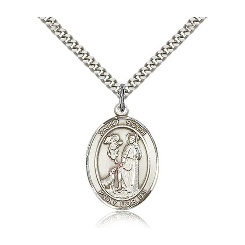 St. Roch Pendant with Chain, Bliss, Sterling Silver