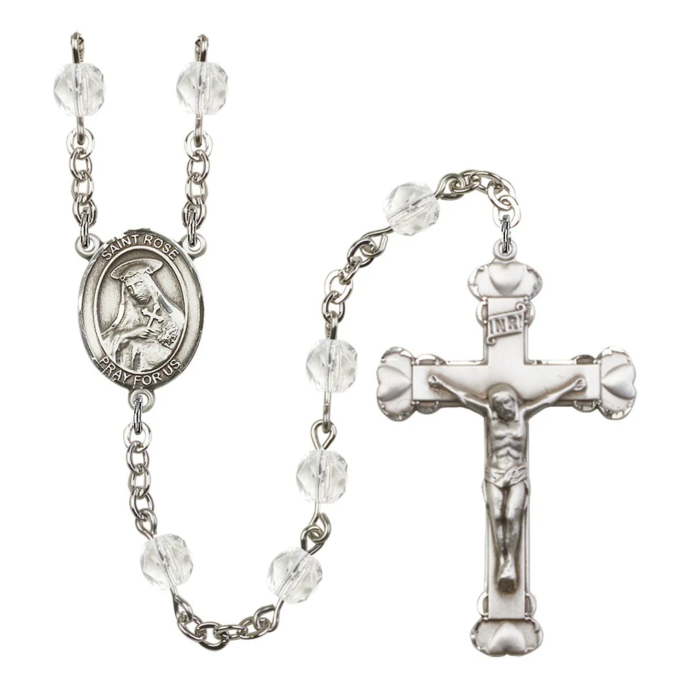 St. Rose Of Lima Crystal April Rosary 6mm