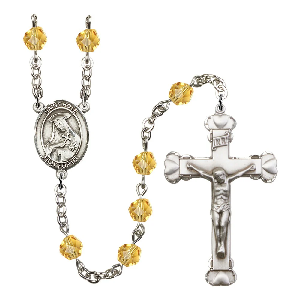 St. Rose Of Lima Yellow November Rosary 6mm