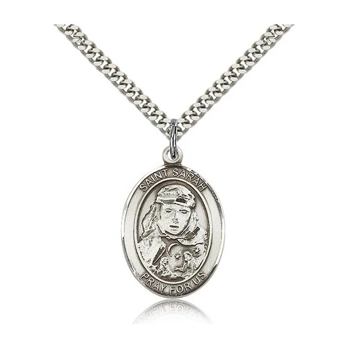 St. Sarah Pendant with Chain, Bliss, Sterling Silver