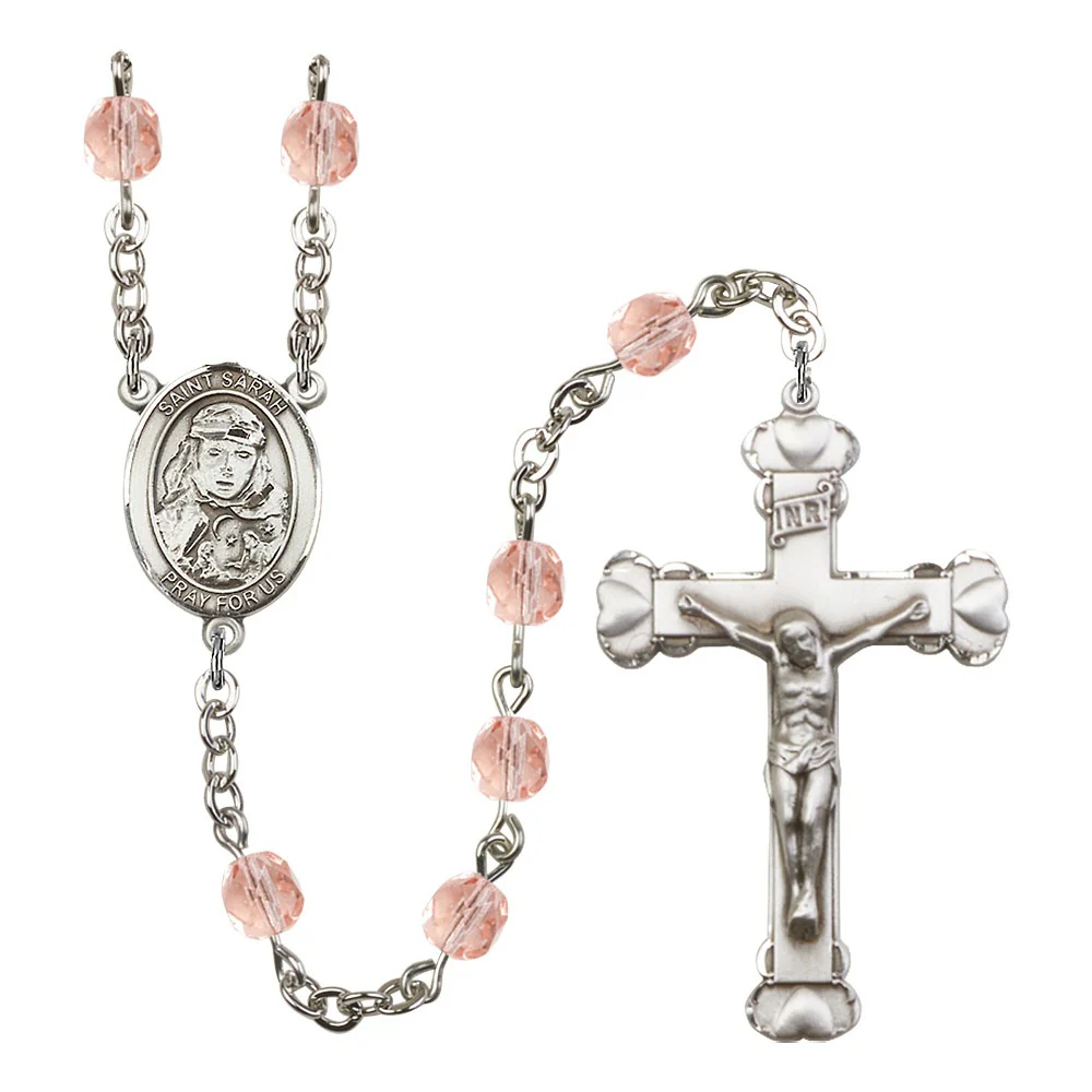 St. Sarah Pink October Rosary 6mm
