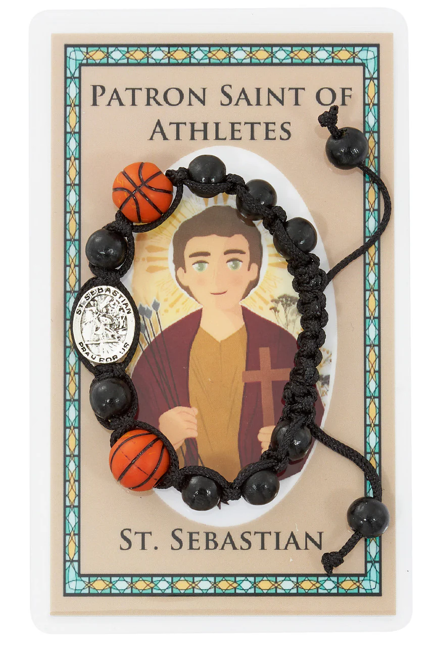 St. Sebastian Corded Basketball Bracelet