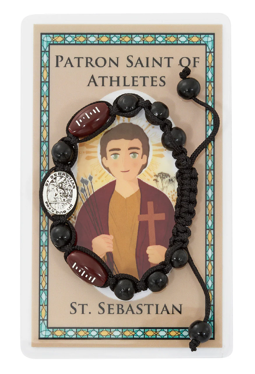 St. Sebastian Corded Football Bracelet - Image 3