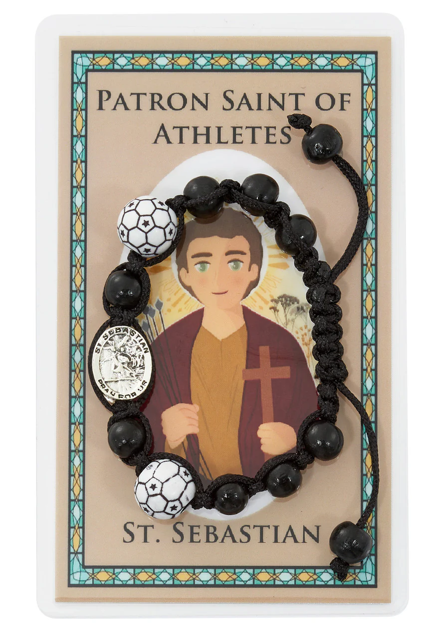 St. Sebastian Corded Soccer Bracelet - Image 2