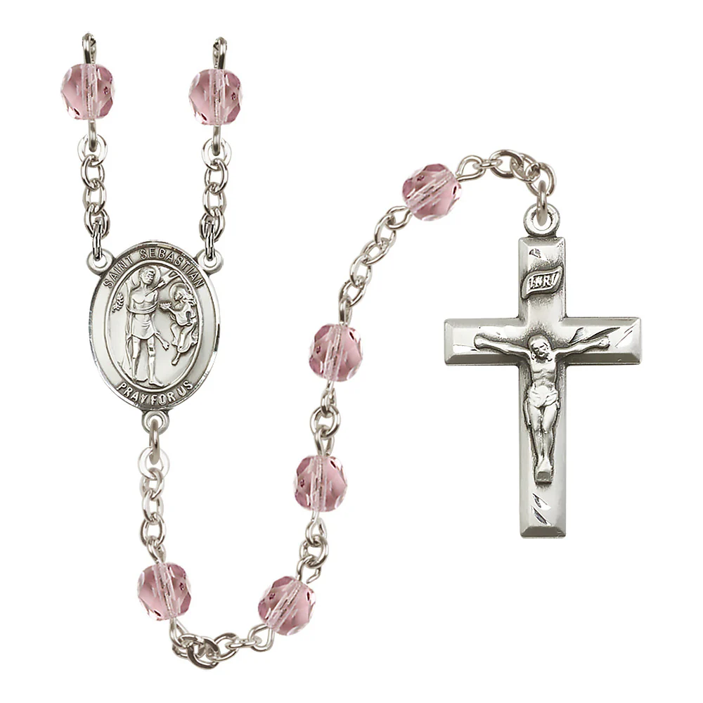 St. Sebastian Crystal Birthstone Rosary - Multiple Birthstones - Image 6