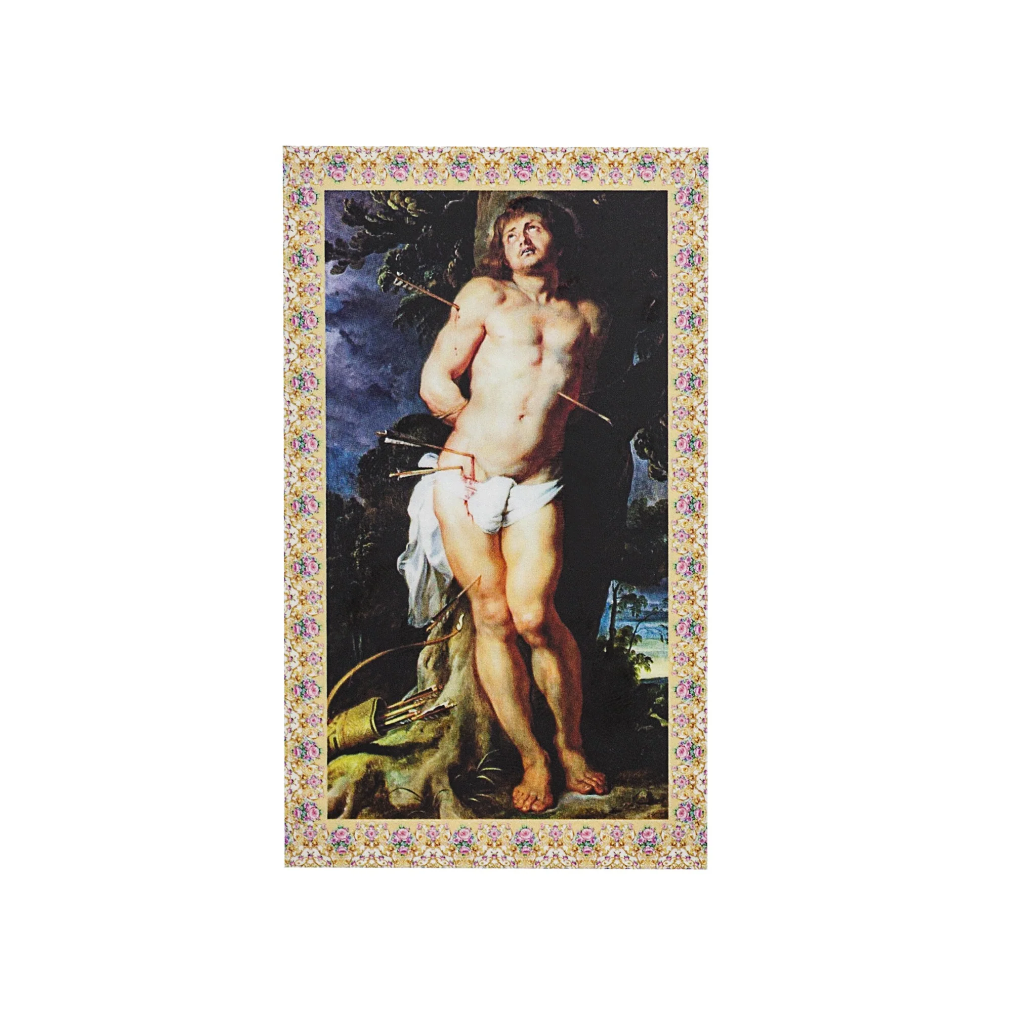 St. Sebastian Patron Saint Prayer Card w/Medal - Image 2